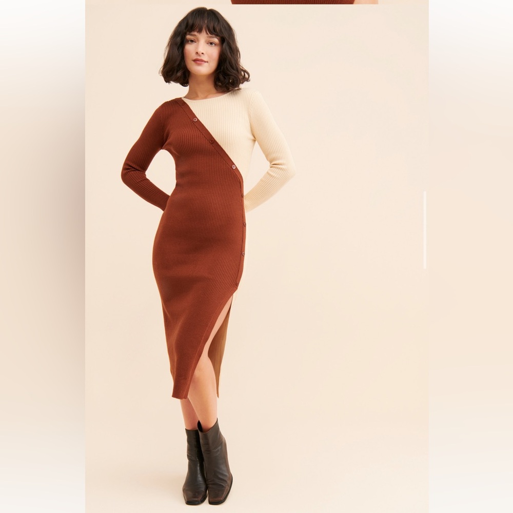 4SI3NNA Colorblock Button Front Dress
